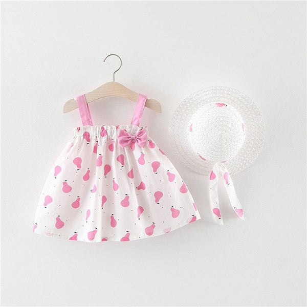 Big Bow Baby Girls Dress + Hat 0-2 Years