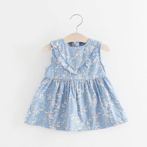 Floral Cherry Bow Print Baby Girl Dress 0-2 Years