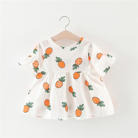 Pineapple Print Baby Girls Dress 0-2 Years
