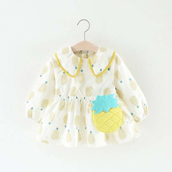 Striped Embroidery Baby Girls Dress 0-2 Years