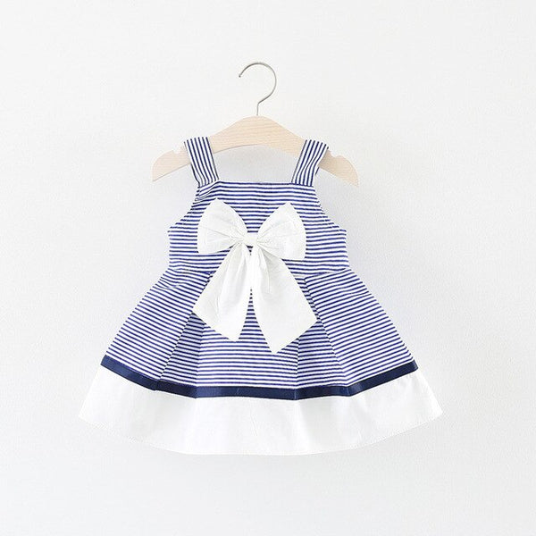 Striped Embroidery Baby Girls Dress 0-2 Years