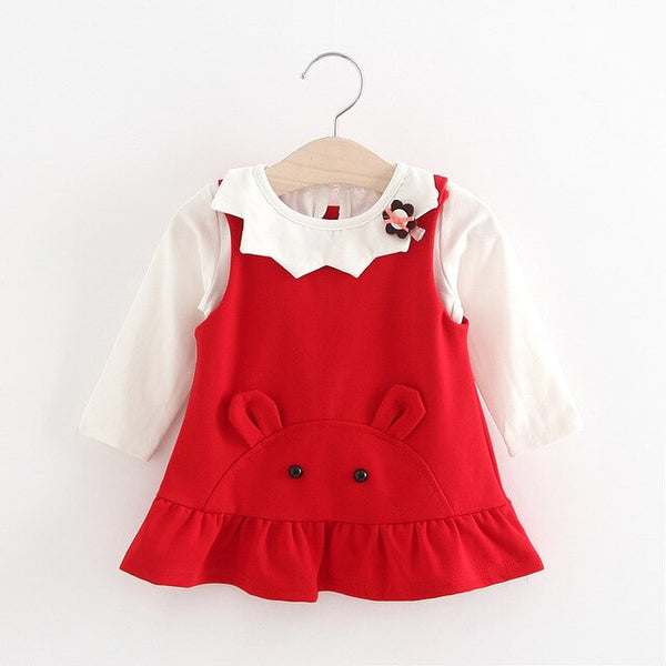 Striped Embroidery Baby Girls Dress 0-2 Years