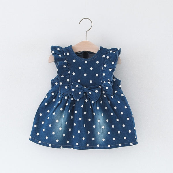 Striped Embroidery Baby Girls Dress 0-2 Years