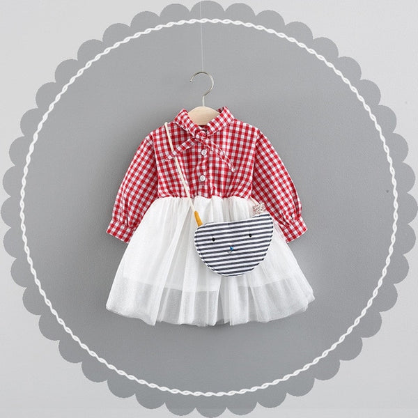 Striped Embroidery Baby Girls Dress 0-2 Years