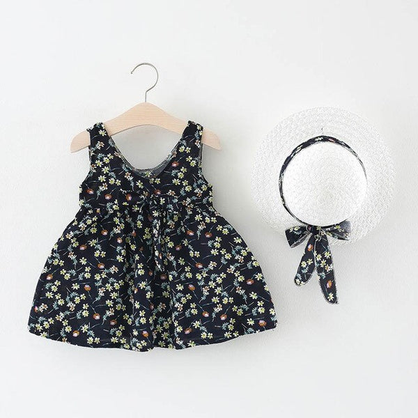 Striped Embroidery Baby Girls Dress 0-2 Years