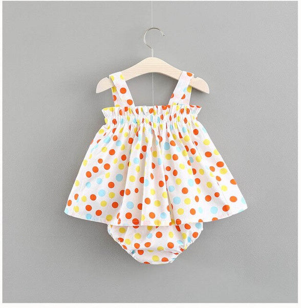 Striped Embroidery Baby Girls Dress 0-2 Years