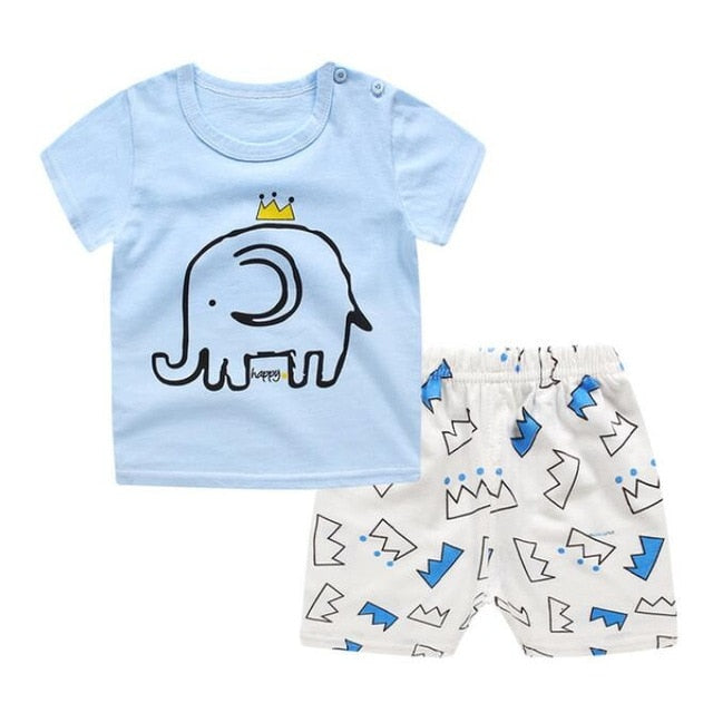 Unisex Baby Tshirt + Shorts Sets